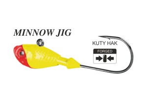 Główki jigowe Minnow Power Jig – żółte – nr 8/0 – 60 g – 1 szt.