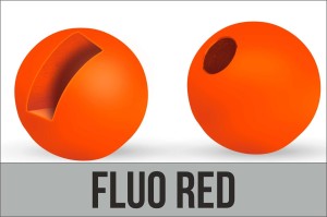 Główki wolframowe Traper Tungsten Bead Slotted Fluo Red 3,5 mm – 10 szt. 