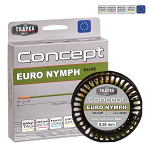 Sznur muchowy Traper Concept Euro Nymph 0,58 mm – Olive/Orange