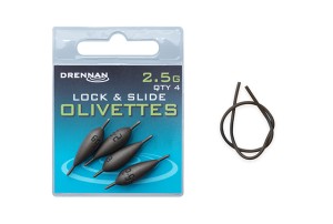 Ciężarki Drennan oliwka z igielitem Lock&Slide 2,5 g – 4 szt.
