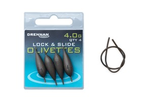Ciężarki Drennan oliwka z igielitem Lock&Slide 4,0 g – 4 szt. 