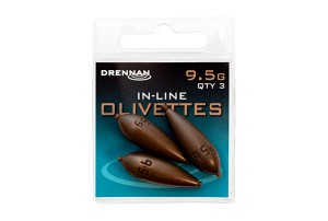 Ciężarki Drennan Polemaster Olivettes In-Line 9,50 g – 3 szt. 
