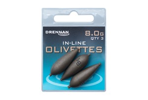 Ciężarki Drennan Polemaster Olivettes In-Line 8,00 g – 3 szt. 