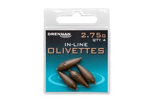 Ciężarki Drennan Polemaster Olivettes In-Line 2,75 g – 4 szt.