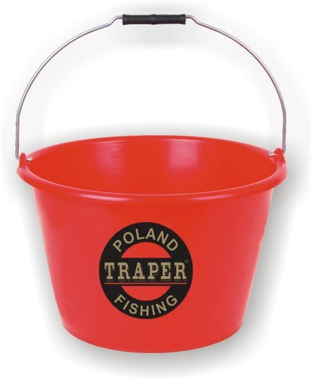 Wiadro do zanęty czerwone Traper 17 litrów 23001